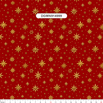 TECIDO TRICOLINE EXCLUSIVO 100% ALGODÃO - MAGIA DE NATAL - ESTRELAS DE NATAL - DGMN914999