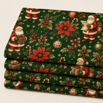 TECIDO TRICOLINE EXCLUSIVO 100% ALGODÃO - MAGIA DE NATAL - PAPAI NOEL - DGMN914997