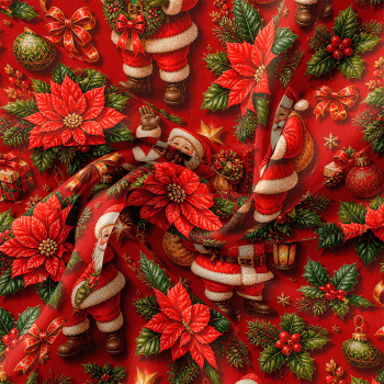 TECIDO TRICOLINE EXCLUSIVO 100% ALGODÃO - MAGIA DE NATAL - PAPAI NOEL - DGMN914998