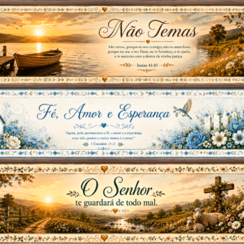 TECIDO TRICOLINE EXCLUSIVO 100% ALGODÃO - MENSAGENS DE FÉ - BARRADO RELIGIOSO - COSTURA CRIATIVA DIY- DGST917039