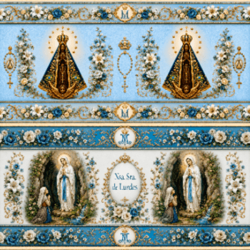 Tecido Tricoline Barrado Religioso Católico 100% Algodão – Mensagens de Fé DGST917040