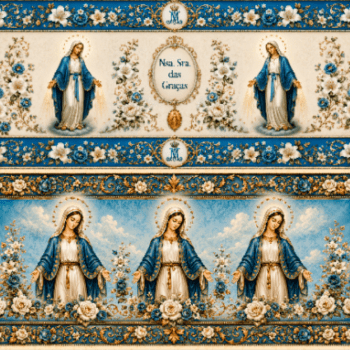 Tecido Tricoline Barrado Religioso Católico 100% Algodão – Mensagens de Fé DGST917040