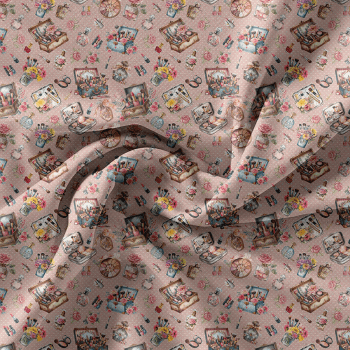 TECIDO TRICOLINE EXCLUSIVO 100% ALGODÃO - STUDIO BELEZA - FLORAL - DGSB916701