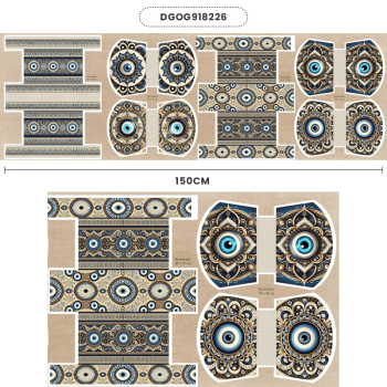 TECIDO SARJA IMPERMEAVEL EXCLUSIVO 100% ALGODÃO - OLHO GREGO - NECESSAIRE - DGOG918226