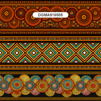 TECIDO TRICOLINE EXCLUSIVO 100% ALGODÃO - MANDALAS AFRICANAS - GEOMETRICO BARRADO - DGMA916505