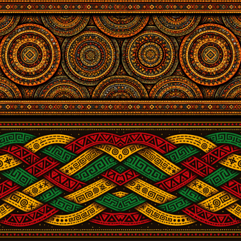 TECIDO TRICOLINE EXCLUSIVO 100% ALGODÃO - MANDALAS AFRICANAS - GEOMETRICO BARRADO - DGMA916505