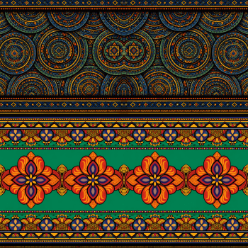 TECIDO TRICOLINE EXCLUSIVO 100% ALGODÃO - MANDALAS AFRICANAS - GEOMETRICO BARRADO - DGMA916505