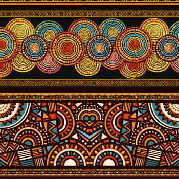 TECIDO TRICOLINE EXCLUSIVO 100% ALGODÃO - MANDALAS AFRICANAS - GEOMETRICO BARRADO - DGMA916505