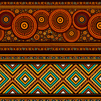 TECIDO TRICOLINE EXCLUSIVO 100% ALGODÃO - MANDALAS AFRICANAS - GEOMETRICO BARRADO - DGMA916505