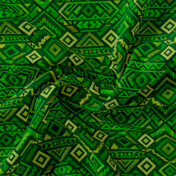 TECIDO TRICOLINE EXCLUSIVO 100% ALGODÃO - MANDALAS AFRICANAS - GEOMETRICO VERDE - DGMA916508