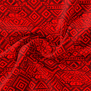 TECIDO TRICOLINE EXCLUSIVO 100% ALGODÃO - MANDALAS AFRICANAS - GEOMETRICO VERMELHO - DGMA916510