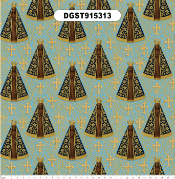 TECIDO TRICOLINE EXCLUSIVO 100% ALGODÃO - NOSSA SENHORA APARECIDA - RELIGIOSO - DGST915313