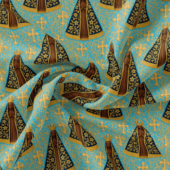 TECIDO TRICOLINE EXCLUSIVO 100% ALGODÃO - NOSSA SENHORA APARECIDA - RELIGIOSO - DGST915313
