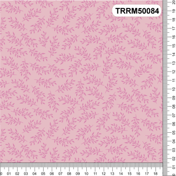 TECIDO TRICOLINE 100% ALGODÃO RAMINHOS ROSA BEBÊ - TRRM50084