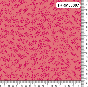 TECIDO TRICOLINE 100% ALGODÃO RAMINHOS ROSA PINK - TRRM50087