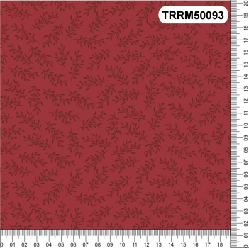 TECIDO TRICOLINE 100% ALGODÃO RAMINHOS VERMELHO - TRRM50093