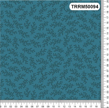 TECIDO TRICOLINE 100% ALGODÃO RAMINHOS AZUL - TRRM50094