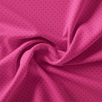 TECIDO TRICOLINE ESTAMPADO 100% ALGODÃO MINI POÁS ROSA - TRPC0004
