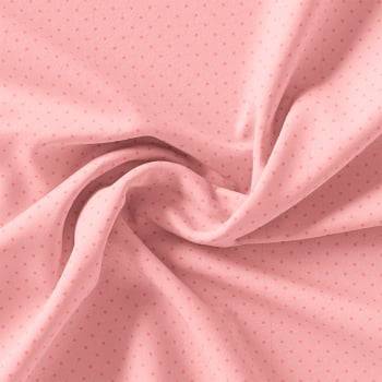 TECIDO TRICOLINE ESTAMPADO 100% ALGODÃO MINI POÁS ROSÊ - TRPC0002