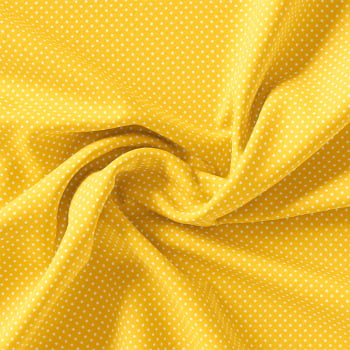 TECIDO TRICOLINE ESTAMPADO 100% ALGODÃO MINI POÁS AMARELO SOL - TRPP0012