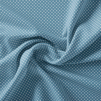 TECIDO TRICOLINE ESTAMPADO 100% ALGODÃO MINI POÁS AZUL JEANS - TRPP0011
