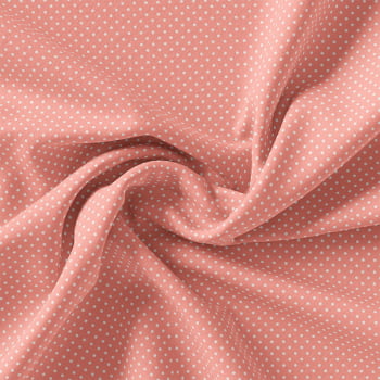TECIDO TRICOLINE ESTAMPADO 100% ALGODÃO MINI POÁS ROSA ANTIGO - TRPP0010
