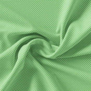 TECIDO TRICOLINE ESTAMPADO 100% ALGODÃO MINI POÁS VERDE ACQUA - TRPP0018