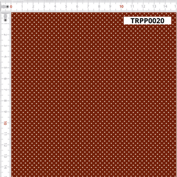 TECIDO TRICOLINE ESTAMPADO 100% ALGODÃO MINI POÁS MARROM TELHA - TRPP0020