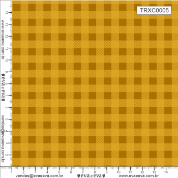 TECIDO TRICOLINE ESTAMPADO 100% ALGODÃO - XADREZ MÉDIO AMARELO - TRXC0005