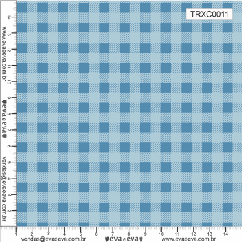 TECIDO TRICOLINE ESTAMPADO 100% ALGODÃO - XADREZ MÉDIO AZUL BEBÊ - TRXC0011