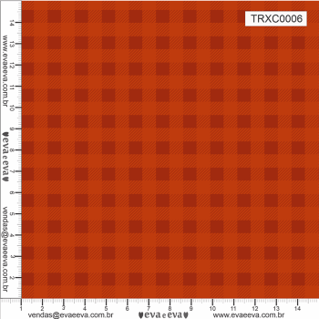 TECIDO TRICOLINE ESTAMPADO 100% ALGODÃO - XADREZ MÉDIO LARANJA - TRXC0006