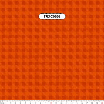 TECIDO TRICOLINE ESTAMPADO 100% ALGODÃO - XADREZ MÉDIO LARANJA - TRXC0006