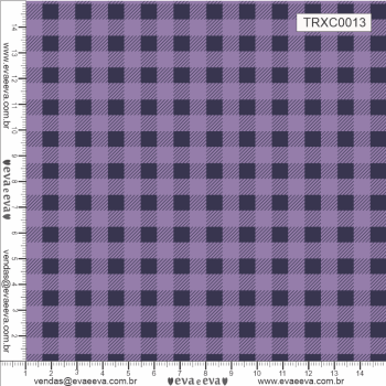 TECIDO TRICOLINE ESTAMPADO 100% ALGODÃO - XADREZ MÉDIO LILÁS - TRXC0013