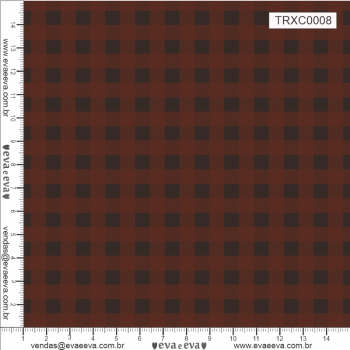 TECIDO TRICOLINE ESTAMPADO 100% ALGODÃO - XADREZ MÉDIO MARROM - TRXC0008