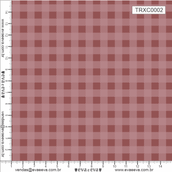 TECIDO TRICOLINE ESTAMPADO 100% ALGODÃO - XADREZ MÉDIO ROSÊ - TRXC0002