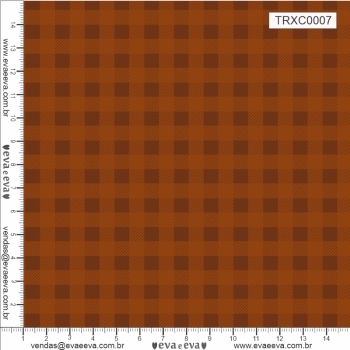 TECIDO TRICOLINE ESTAMPADO 100% ALGODÃO - XADREZ MÉDIO TERRACOTA - TRXC0007