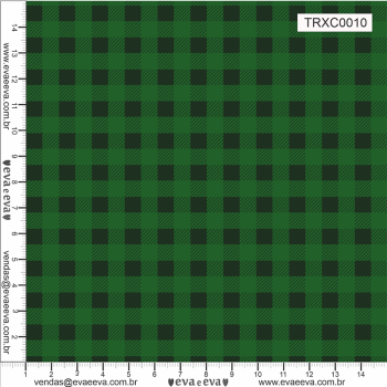 TECIDO TRICOLINE ESTAMPADO 100% ALGODÃO - XADREZ MÉDIO VERDE ESCURO - TRXC0010