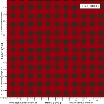 TECIDO TRICOLINE ESTAMPADO 100% ALGODÃO - XADREZ MÉDIO VERMELHO - TRXC0003
