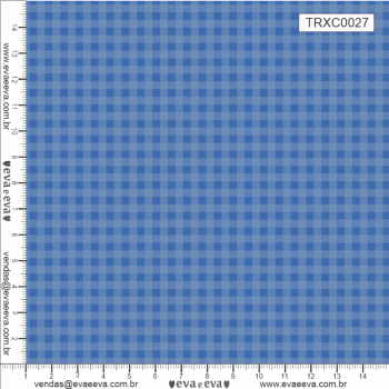 TECIDO TRICOLINE ESTAMPADO 100% ALGODÃO - XADREZ PEQUENO AZUL - TRXC0027