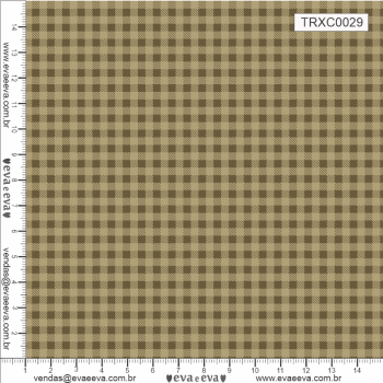 TECIDO TRICOLINE ESTAMPADO 100% ALGODÃO - XADREZ PEQUENO BEGE - TRXC0029