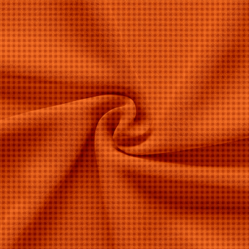 TECIDO TRICOLINE ESTAMPADO 100% ALGODÃO - XADREZ PEQUENO LARANJA - TRXC0021