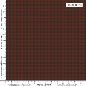 TECIDO TRICOLINE ESTAMPADO 100% ALGODÃO - XADREZ PEQUENO MARROM - TRXC0023