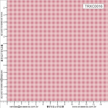 TECIDO TRICOLINE ESTAMPADO 100% ALGODÃO - XADREZ PEQUENO ROSA CLARO - TRXC0016