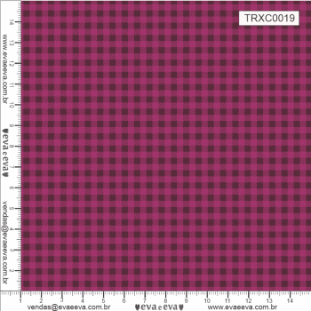 TECIDO TRICOLINE ESTAMPADO 100% ALGODÃO - XADREZ PEQUENO ROSA - TRXC0019