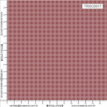 TECIDO TRICOLINE ESTAMPADO 100% ALGODÃO - XADREZ PEQUENO ROSÊ - TRXC0017