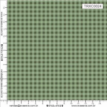 TECIDO TRICOLINE ESTAMPADO 100% ALGODÃO - XADREZ PEQUENO VERDE CLARO - TRXC0024