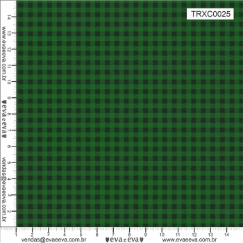 TECIDO TRICOLINE ESTAMPADO 100% ALGODÃO - XADREZ PEQUENO VERDE ESCURO - TRXC0025