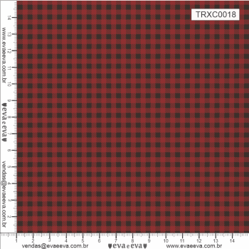 TECIDO TRICOLINE ESTAMPADO 100% ALGODÃO - XADREZ PEQUENO VERMELHO - TRXC0018