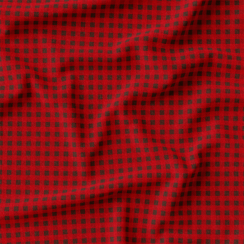 TECIDO TRICOLINE ESTAMPADO 100% ALGODÃO - XADREZ PEQUENO VERMELHO - TRXC0018