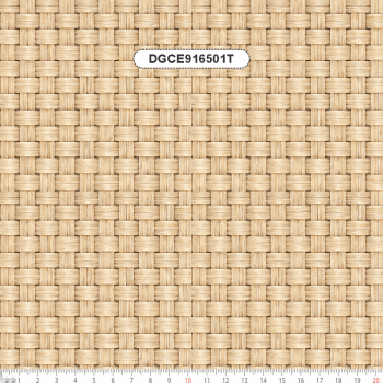 TECIDO TRICOLINE EXCLUSIVO 100% ALGODÃO - CESTARIA CHIC - TEXTURA PALHA 3D BEGE - DGCE916501T